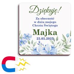 Magnes podziękowanie chrzest kwiaty prezent dla...