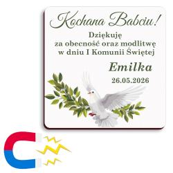 Magnes podziękowanie komunia święta prezent goście