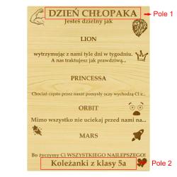 Personalizowana tabliczka na słodycze na dzień...