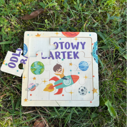 Drewniane puzzle z imieniem prezent na Dzień...