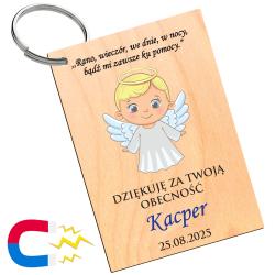 Brelok magnes na chrzest z dedykacją i...
