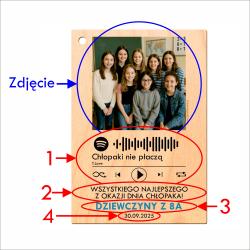 Drewniana tabliczka z piosenką prezent na Dzień...