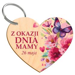 Drewniany brelok na dzien mamy - upominek z...