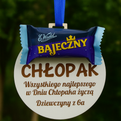 Upominek na Dzień Chłopaka drewniany medal...