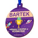 Medal z imieniem prezent na Dzień Chłopaka kosmos