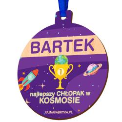 Medal z imieniem prezent na Dzień Chłopaka kosmos
