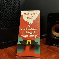Podstawka pod telefon z Mikołajem na Mikołajki...