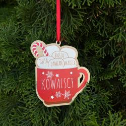 Bombka zawieszka kubek czekolady z piankami i...