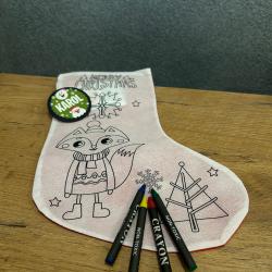Skarpeta świąteczna do kolorowania z przypinką...