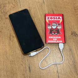 Powerbank na Mikołajki z dedykacją upominek...