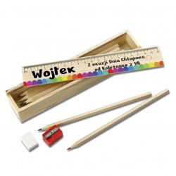 Zestaw kredek drewniany personalizowany prezent...