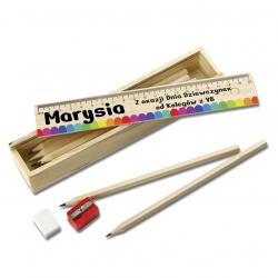 Zestaw kredek drewniany personalizowany prezent...