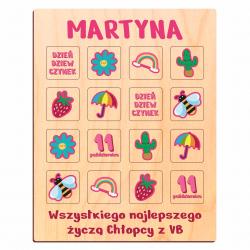 Gra memory drewniana z imieniem prezent na...