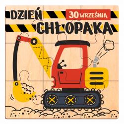 Puzzle drewniane koparka prezent edukacyjny...