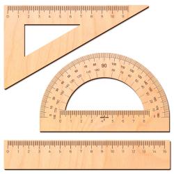 Drewniane przybory geometryczne zestaw prezent...