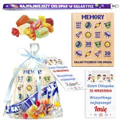 Gotowy prezent zestaw memory smycz cukierki na...