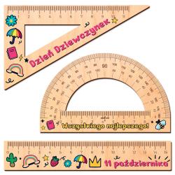 Drewniane przybory geometryczne zestaw prezent...