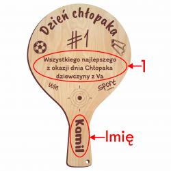 Paletka do odbijania z piłką oraz imieniem...