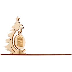 Kartka z życzeniami i logo - drewno 1