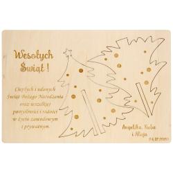 Kartka z życzeniami i logo - drewno 2