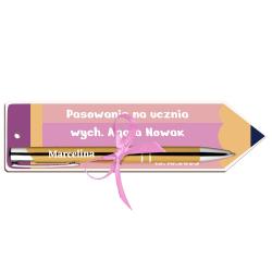 Zakładka do książki z nadrukiem i długopisem z...