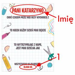 Tabliczka na słodycze z dedykacją dla...