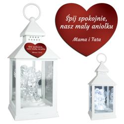 Latarenka LED z aniołkiem z dedykacją pamiątka...