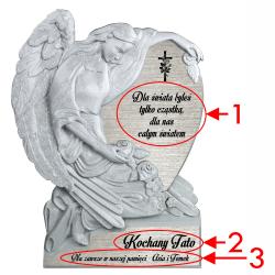 Figurka anioła srebrna z sercem pamiątka na...
