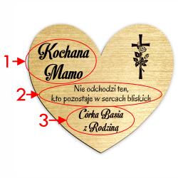 Podstawek zniczówka z sercem i dedykacją pod...
