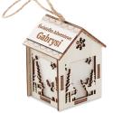 Lampion adwentowy z grawerowanym imieniem drewniany