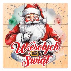 Puzzle mini drewniane Święta Mikołaj prezent...