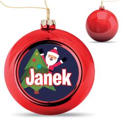 Bombka z imieniem personalizowana czerwona...