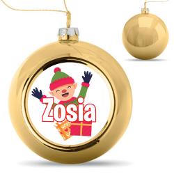 Bombka z imieniem złota personalizowana ozdoba...