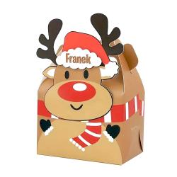 Pudełko renifer z imieniem na Mikołajki i...