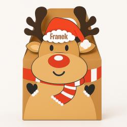 Pudełko renifer z imieniem na Mikołajki i...