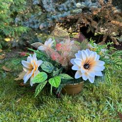 Stroik nagrobny w doniczce mix kwiatów...