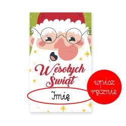 Bilecik świąteczny do prezentu z miejscem na imię