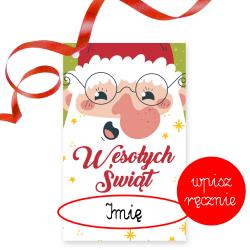 Bilecik świąteczny do prezentu z miejscem na imię