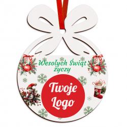 Zawieszka firmowa na choinkę logo życzenia...