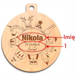 Bombka z imieniem dla dziecka drewniana...