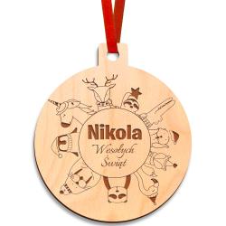 Bombka z imieniem dla dziecka drewniana...
