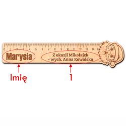 Drewniana linijka Mikołaj z grawerem imienia i...