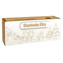 Drewniana skarbonka świąteczna do kolorowania z...