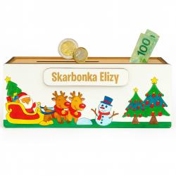 Drewniana skarbonka świąteczna do kolorowania z...