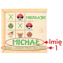 Świąteczna gra Kółko i Krzyżyk z imieniem na...
