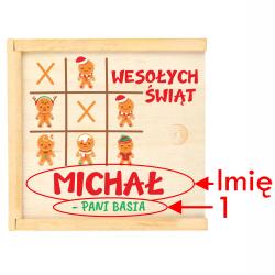 Świąteczna gra Kółko i Krzyżyk z imieniem dla...