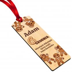 Drewniana zakładka z imieniem na Mikołajki –...