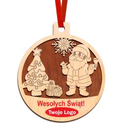 Bombka świąteczna Mikołaj z logo firmy na Boże...
