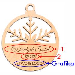 Ażurowa bombka świąteczna śnieżka z logo firmy...