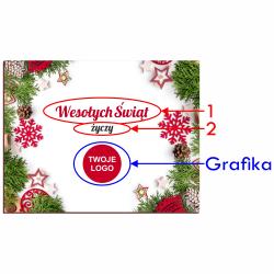 Drewniany kalendarz adwentowy z logo firmy i...